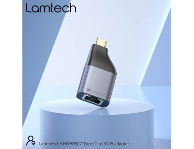 USB-C to RJ45 Adapter Lamtech LAM980527 - USB-C - Black | COSMODATA