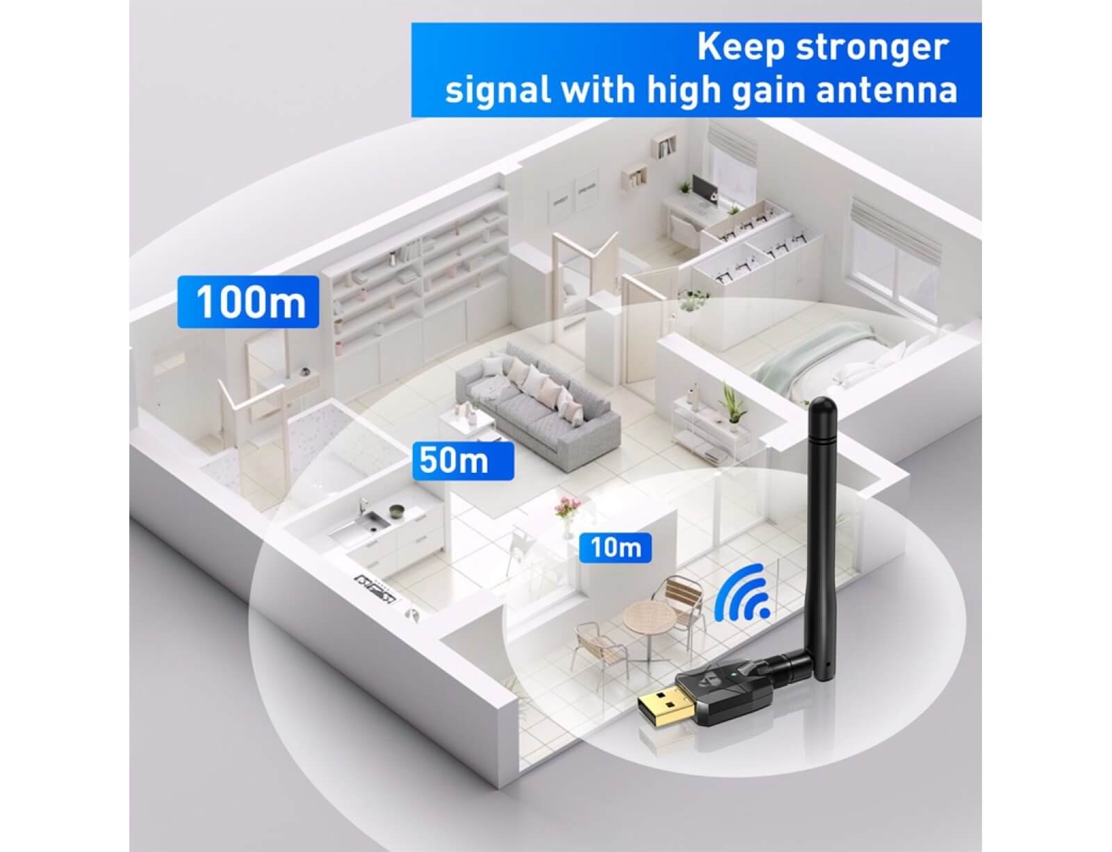 Bluetooth USB Adapter Powertech (PT-1385) - Bluetooth 5.4 | COSMODATA