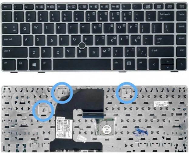 Εικόνα HP Elitebook 8460 8460p 8470p 8470W 6460B 6465B 6460P 635768-001 642760-001 Silver / Black US + Pointer