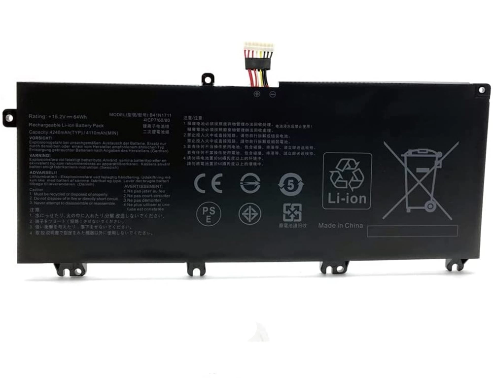 Εικόνα Μπαταρία Laptop Asus B41N1711 για Asus ROG Strix GL503VM GL503V GL503VD FX63VM ZX63V Series - 15.2V 4240mAh
