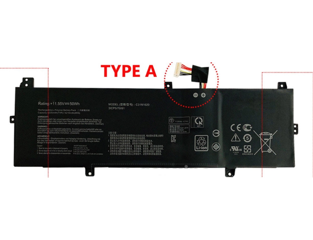 Εικόνα Μπαταρία Laptop Asus C31N1620 για Asus ZenBook UX430 UX430U UX430UA UX430UN UX430UQ - 15.55V 4200mAh