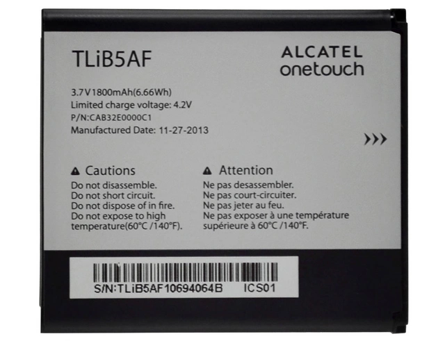 Εικόνα TLiB32 / TLIB5AF Alcatel / TCL Battery Li-Ion 1950mAh (OEM) / For Alcatel One Touch 997D / OT-5035 / X'Pop C5 5036D (Compatible)
